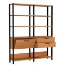 Ver imagem 3 de Estante para Livros 2 Gavetas 1 Porta Estilo Industrial E92 Freijó Preto Fosco Dalla Costa