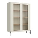 Ver imagem 2 de Cristaleira Mdf Vidro Canelado L98,5 X A134cm Louro/luna