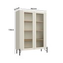 Ver imagem 3 de Cristaleira Mdf Vidro Canelado L98,5 X A134cm Louro/luna