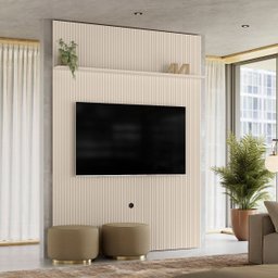 Painel Suspenso Piso-teto para Tv 65 Polegadas Cassio Off White - 1