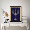 Ver imagem 1 de Quadro Decorativo Judaico Menorah 24x18cm:Madeira branca