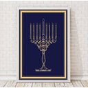 Ver imagem 2 de Quadro Decorativo Judaico Menorah 24x18cm:Madeira branca