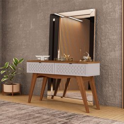 Aparador Buffet para sala de jantar Frad Isis 2 portas – Matte/OFF White - 3