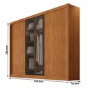 Ver imagem 2 de Guarda Roupa Casal Londres 3 Portas 1 com Vidro Reflecta 4 Gavetas Cinamomo - Novo Horizonte