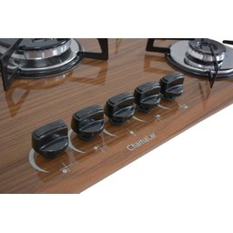 Fogão Cooktop Premium 5 bocas Tripla Chama 139 Amadeirado Escuro Chamalar - 2 Fogão Cooktop Premium 5 bocas Tripla Chama 139 Amadeirado Escuro Chamalar - 2