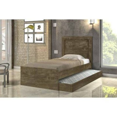 Cama Bibox Solteiro Luara Castanho