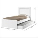Ver imagem 2 de Cama Bibox Solteiro Luara Branco com Preto