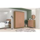 Ver imagem 5 de Guarda-roupa Espanha 4 Portas 3 Gavetas Nature Camarim 8 Prateleiras 223cm Altura