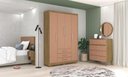 Ver imagem 5 de Guarda-roupa Espanha 4 Portas 3 Gavetas Nature Camarim 8 Prateleiras 223cm Altura