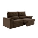 Ver imagem 1 de Sofá Aspen 1,80m Retrátil Reclinável Suede Marrom Xflex Sofás