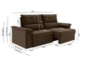 Ver imagem 3 de Sofá Aspen 1,80m Retrátil e Reclinável Suede Marrom Xflex Sofás