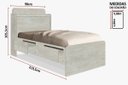 Ver imagem 2 de Cama com Bau e 2 Gavetas Tamires Branco