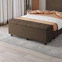 Ver imagem 1 de Baú Sapateira Estofada Casal Queen Size 160 Cm Marte Veludo Skybox Marrom