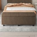 Ver imagem 6 de Baú Sapateira Estofada Casal Queen Size 160 Cm Marte Veludo Skybox Marrom