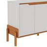 Buffet Aparador 4 Portas com Pés em Madeira Áurea:branco/cinamomo - 5