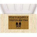 Ver imagem 1 de Tapete Capacho Deixe o Calçado e a Tristeza Aqui Fora 60x40.:ouro