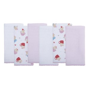 Pano de Boca Bublim Estampado/liso C/festone 34cmx40cm Pct C/06un //feminino 2