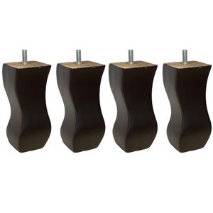 Kit 04 Pés de Madeira Torneados Provençal V01 Luis Xv Tabaco 13 Cm Móveis - Inoviza