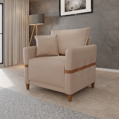 Poltrona de Leitura Confort Premium para Sala de Estar Canela