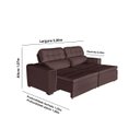Ver imagem 2 de Sofá Império 5 Lugares 2,50cm Retrátil e Reclinável - de Casa Décor e Estofados.