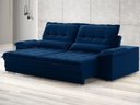 Ver imagem 1 de Sofá Bergamo 2,30m Retrátil e Reclinável Veludocristal Azul Marinho - Netsofas