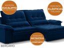 Ver imagem 3 de Sofá Bergamo 2,30m Retrátil e Reclinável Veludocristal Azul Marinho - Netsofas