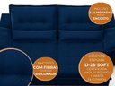 Ver imagem 4 de Sofá Bergamo 2,30m Retrátil e Reclinável Veludocristal Azul Marinho - Netsofas