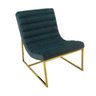 Poltrona em Metal Dourado com Estofado em Chumbo - 86x67x80cm - 1