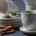 Ver mais imagens de Conjunto 6 Xícaras de Chá com Pires Bio Vanilla 170ml Cerâmica Off White Porto Brasil Mesa Posta