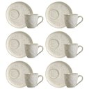 Ver imagem 1 de Conjunto 6 Xícaras de Chá com Pires Bio Vanilla 170ml Cerâmica Off White Porto Brasil Mesa Posta