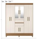 Ver imagem 2 de Guarda Roupa Casal 8 Portas com Espelho e 2 Gavetas Paranaguá Amêndola Touch-off White