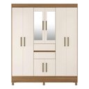 Ver imagem 6 de Guarda Roupa Casal 8 Portas com Espelho e 2 Gavetas Paranaguá Amêndola Touch-off White