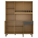 Ver imagem 2 de Cozinha Compacta Bela Arte 6 Portas 1 Gaveta 100% Mdf Cinamomo/chumbo - Panorama Móveis