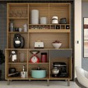 Ver imagem 4 de Cozinha Compacta Bela Arte 6 Portas 1 Gaveta 100% Mdf Cinamomo/chumbo - Panorama Móveis