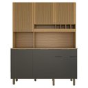Ver imagem 1 de Cozinha Compacta Bela Arte 6 Portas 1 Gaveta 100% Mdf Cinamomo/chumbo - Panorama Móveis