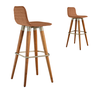 Kit 2 Banquetas Linea Base Madeira Cozinha Bar Bancada Alta:terracota/champanhe - 3