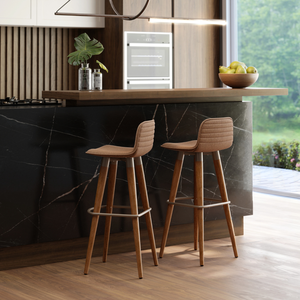 Kit 2 Banquetas Linea Base Madeira Cozinha Bar Bancada Alta:terracota/champanhe