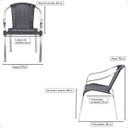 Ver imagem 2 de 2 Cadeira Maresia Aluminio Polido Fibra Sintetica Tr. Simples - Preta