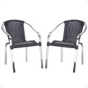 Ver imagem 1 de 2 Cadeira Maresia Aluminio Polido Fibra Sintetica Tr. Simples - Preta