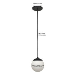 Pendente Jabuticaba Preto 1 Bola/globo de Vidro.:preto - 4