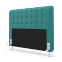 Ver imagem 2 de Cabeceira Rana 195 Para Cama King Suede Azul Turquesa Aradecor