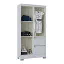 Ver imagem 5 de Guarda Roupa Solteiro 4 Portas 2 Gavetas com Pés Nápoles Branco