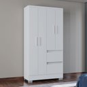 Ver imagem 1 de Guarda Roupa Solteiro 4 Portas 2 Gavetas com Pés Nápoles