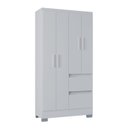Ver imagem 2 de Guarda Roupa Solteiro 4 Portas 2 Gavetas com Pés Nápoles