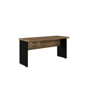 Mesa para Escritório Lt04 Nogal/preto - Saga Decor