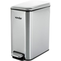 Lixeira com Pedal 5 Litros Inox Tampa Basculante Vonder - 1