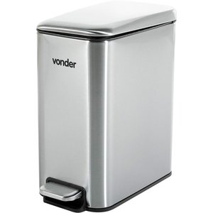 Lixeira com Pedal 5 Litros Inox Tampa Basculante Vonder