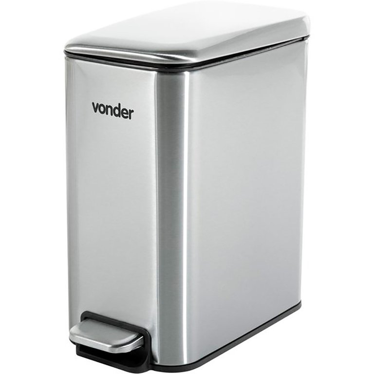 Lixeira com Pedal 5 Litros Inox Tampa Basculante Vonder