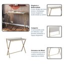 Ver imagem 5 de Escrivaninha Dobrável Industrial Arenas Dourado 94x46x78cm Home Office P1022 Escritório
