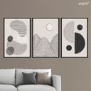 Ver imagem 1 de Kit 03 Quadros Decorativos - Composicao Minimalista Moderna Abg047 - Vidro 40x60cm